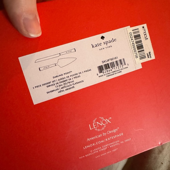 KATE SPADE NEW YORK x LENOX DARLING POINT 2 PIECE CAKE SERVICE SET - Picture 3 of 8